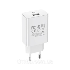 СЗУ-адаптер USB Borofone BA21A QC 3.0 18W + MicroUSB-кабель (Белый)